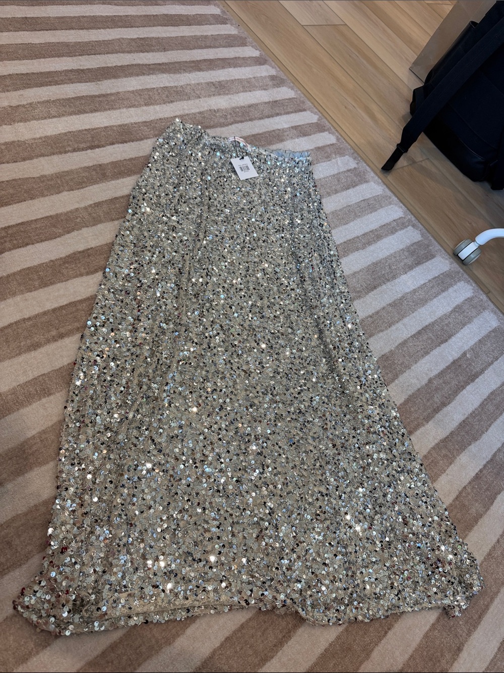 Hand over silver sequin maxi skirt! Never worn! With tag!